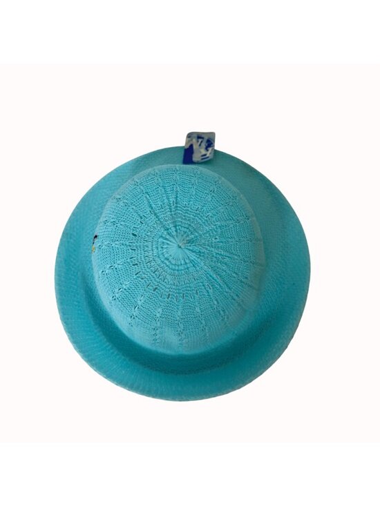 RM Poolside Sun Hat Embroidered Open Weave Turquoise Wide Brim Cap Cruise Travel main image 5